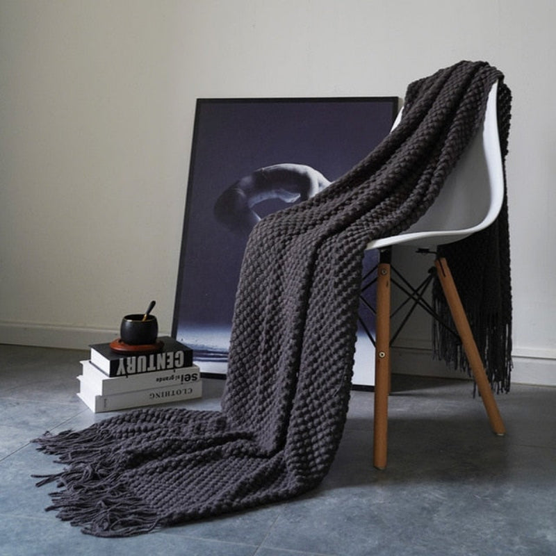 Cozy Textured Blanket, Soft Acrylic, 50 × 79 Inches, Easy Care