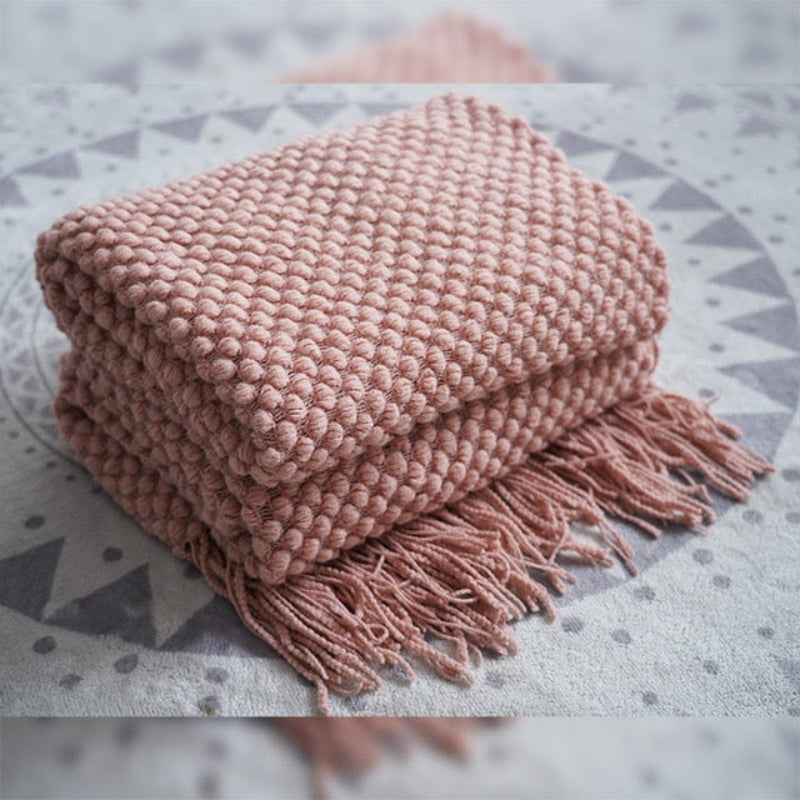 Cozy Textured Blanket, Soft Acrylic, 50 × 79 Inches, Easy Care