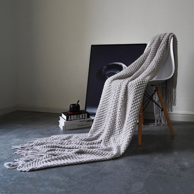 Cozy Textured Blanket, Soft Acrylic, 50 × 79 Inches, Easy Care