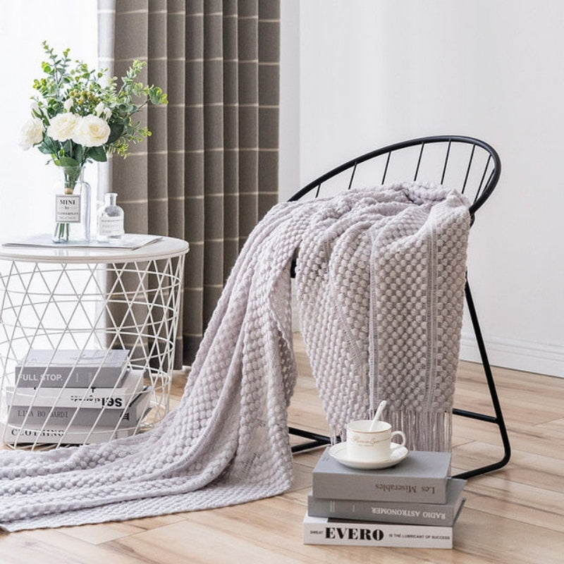 Cozy Textured Blanket, Soft Acrylic, 50 × 79 Inches, Easy Care