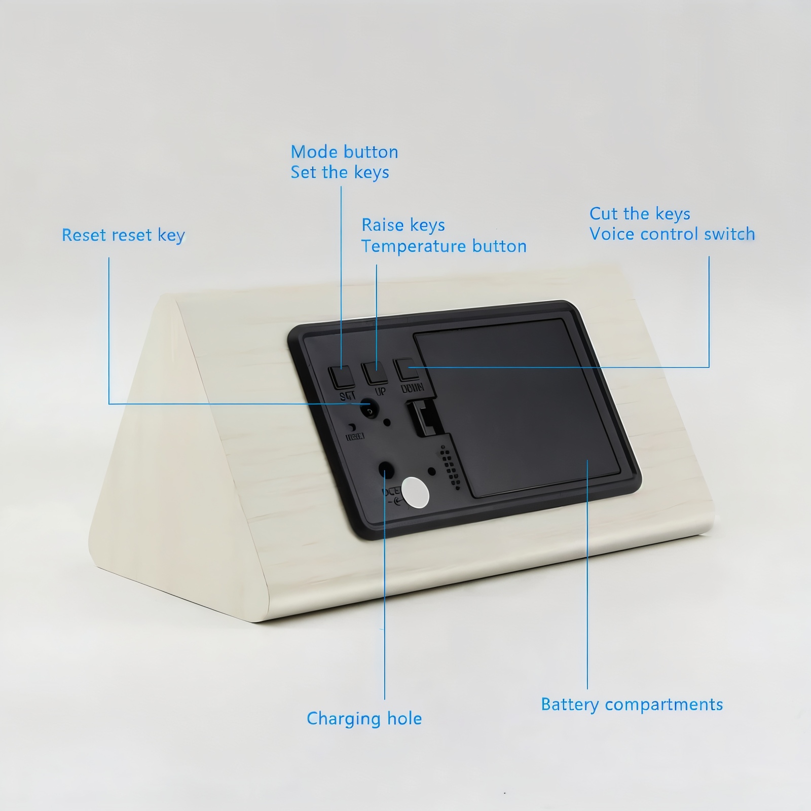 Natural Harmony LED Alarm Clock with Climate Display