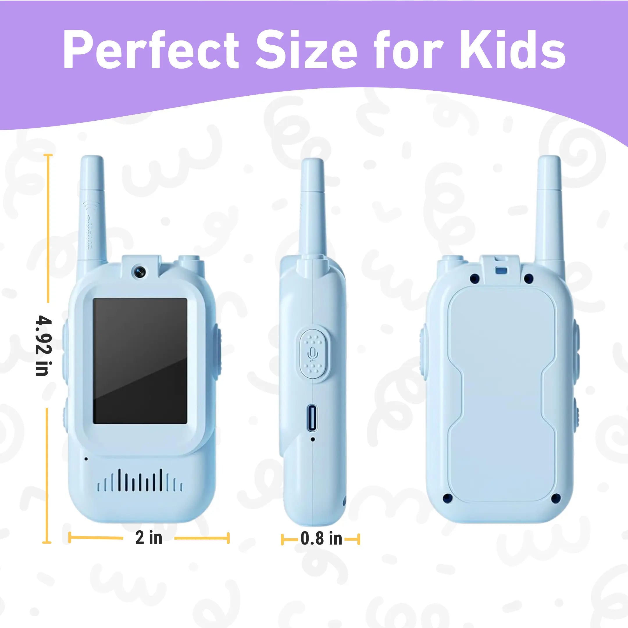 Rechargeable Walkie-Talkie with Live Video and Voice Connection via USB C