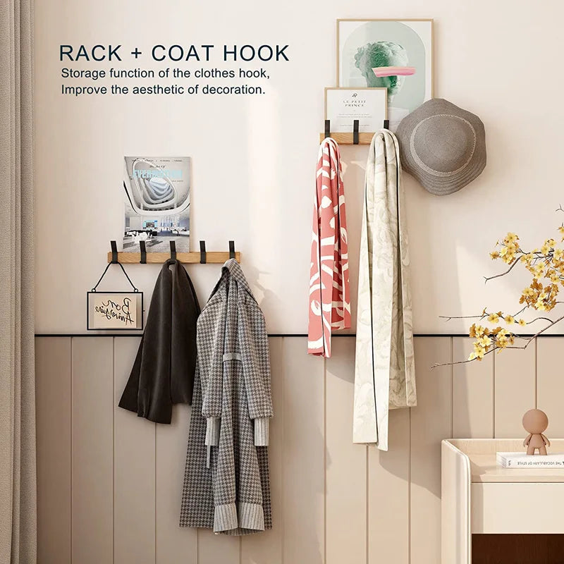 Stylish Wall-Mounted Coat Organizer with Adjustable Hooks
