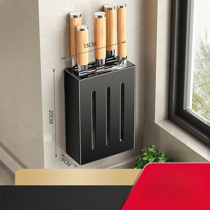 Space-Saving Magnetic Knife Rack for Kitchen Efficiency