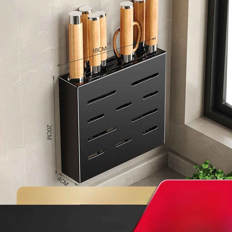 Space-Saving Magnetic Knife Rack for Kitchen Efficiency