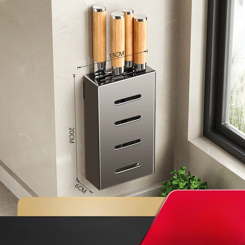 Space-Saving Magnetic Knife Rack for Kitchen Efficiency
