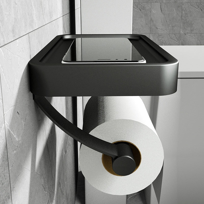 Space-Efficient Wall-Mounted Toilet Paper Organizer
