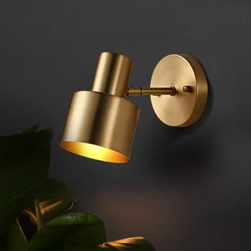 Adjustable Angle Bronze Wall Fixture with Downward Shade