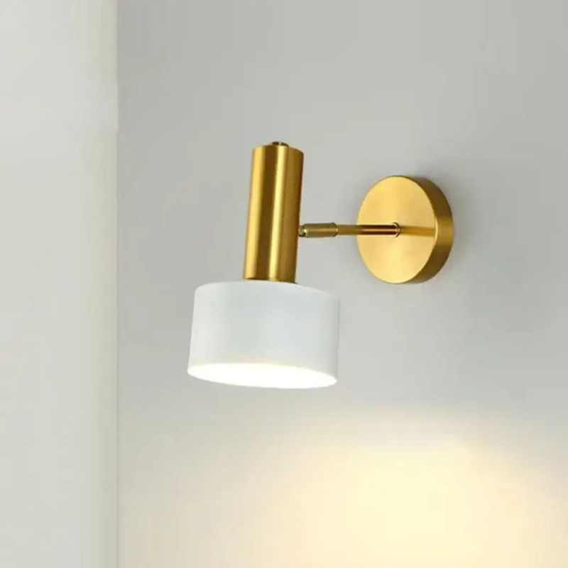 Adjustable Angle Bronze Wall Fixture with Downward Shade