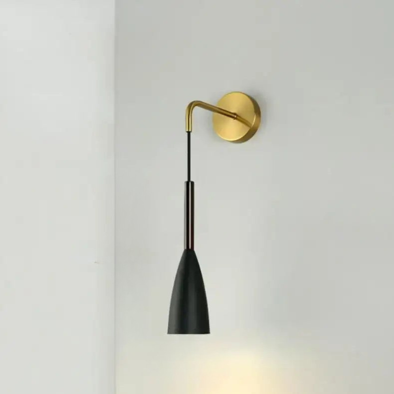 Adjustable Angle Bronze Wall Fixture with Downward Shade