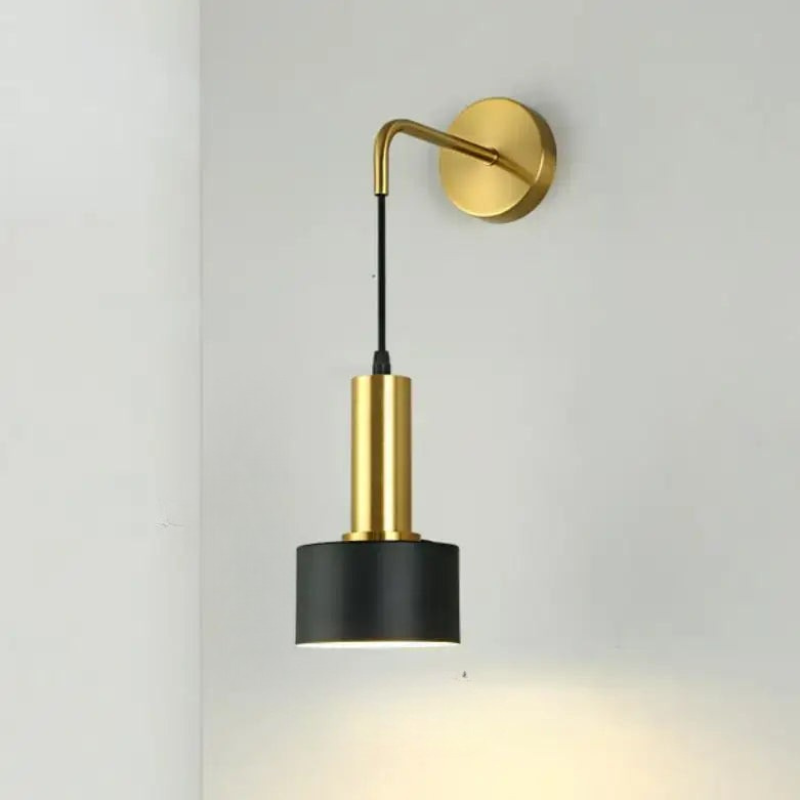 Adjustable Angle Bronze Wall Fixture with Downward Shade