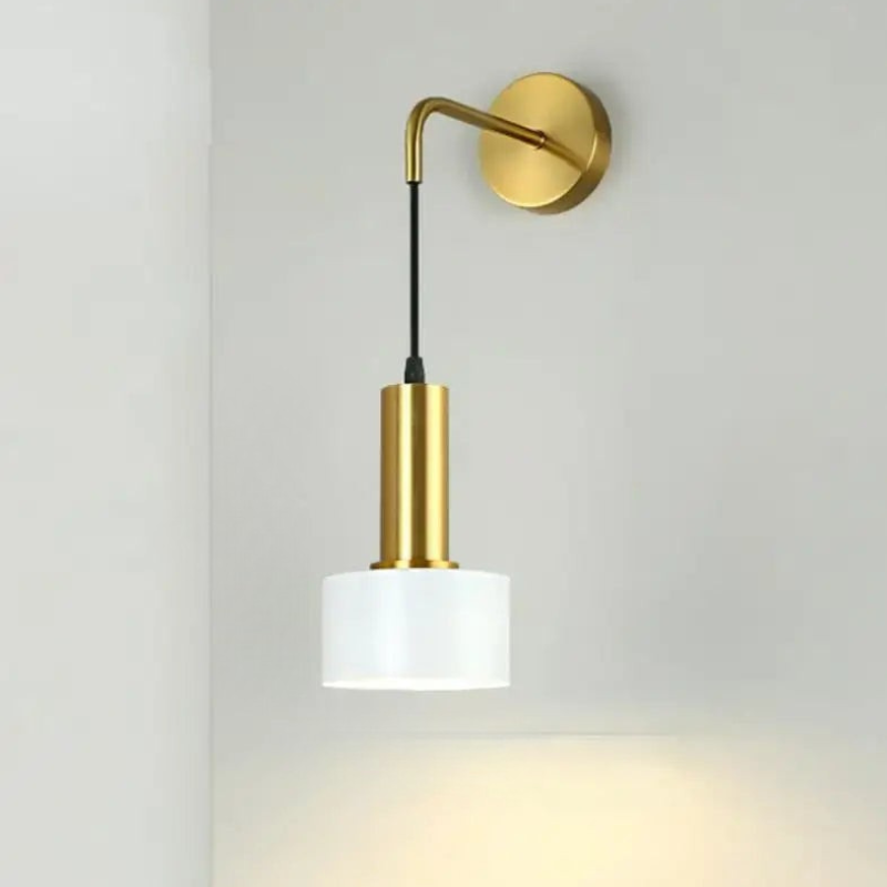 Adjustable Angle Bronze Wall Fixture with Downward Shade