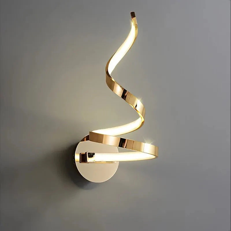 Elegant Spiral LED Wall Fixture – 15W Chrome Finish