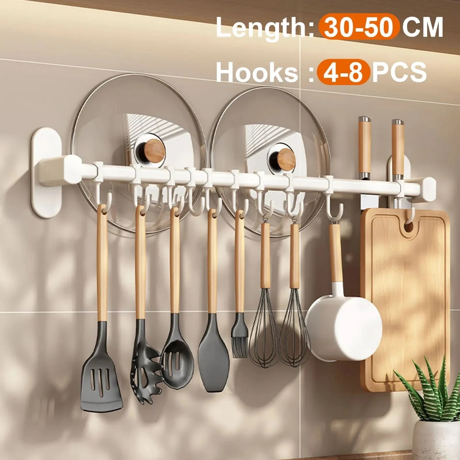 Wall-Mounted Kitchen Hook Organizer