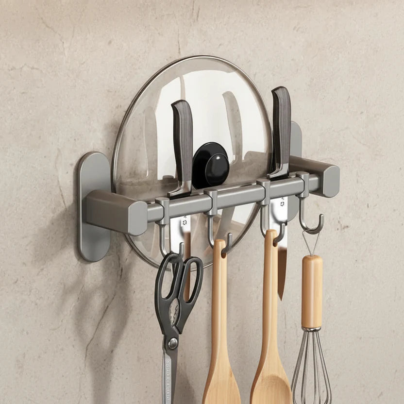 Wall-Mounted Kitchen Hook Organizer
