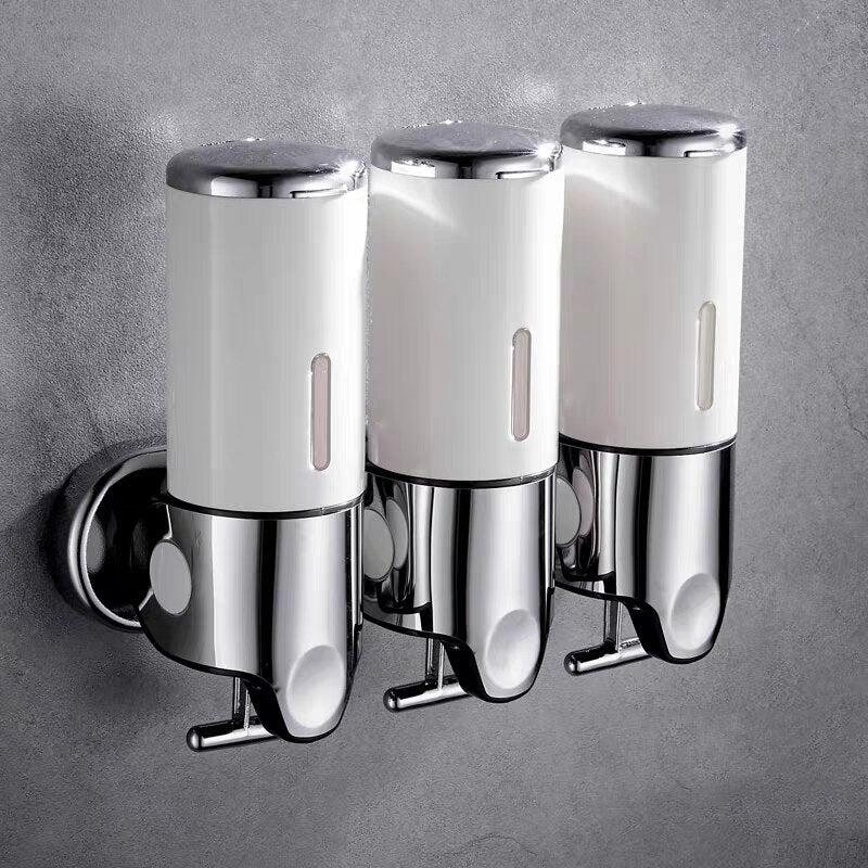 Stylish Wall-Mounted Dispenser Set for Soap and Shampoo