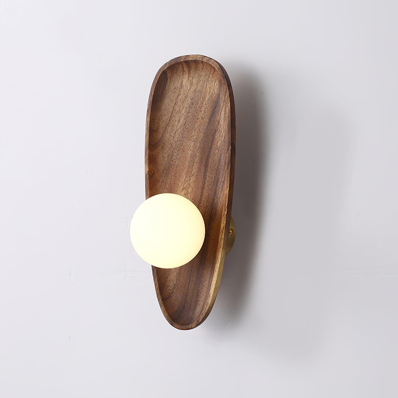 Elegant Indoor Wall Sconce with Wood and Glass Design