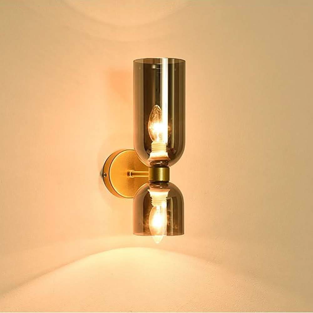 Elegant Dual-Head Wall Light with Glass Shades