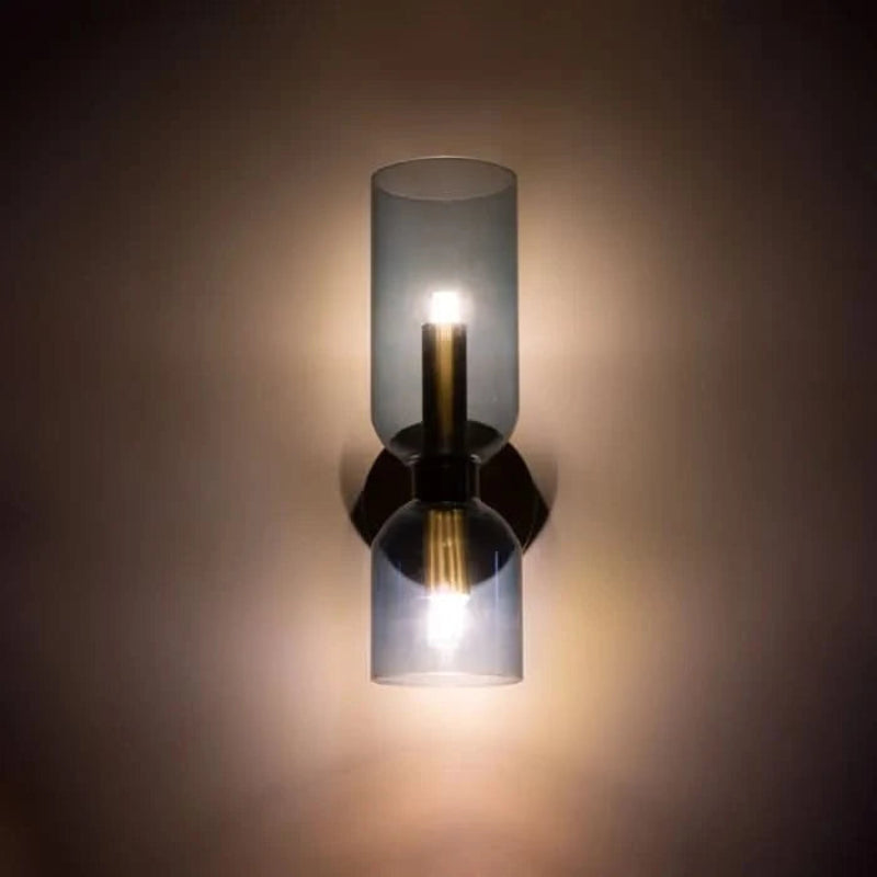 Elegant Dual-Head Wall Light with Glass Shades