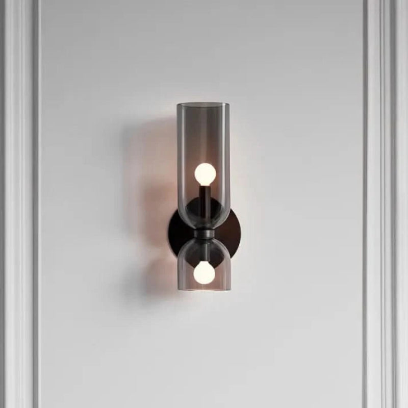 Elegant Dual-Head Wall Light with Glass Shades