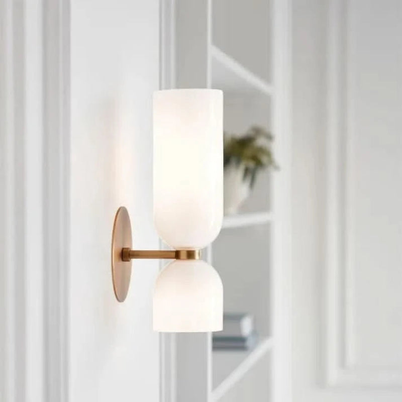 Elegant Dual-Head Wall Light with Glass Shades