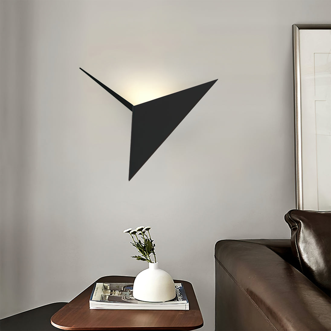 Stylish Iron Triangle Wall Light with Adjustable Brightness