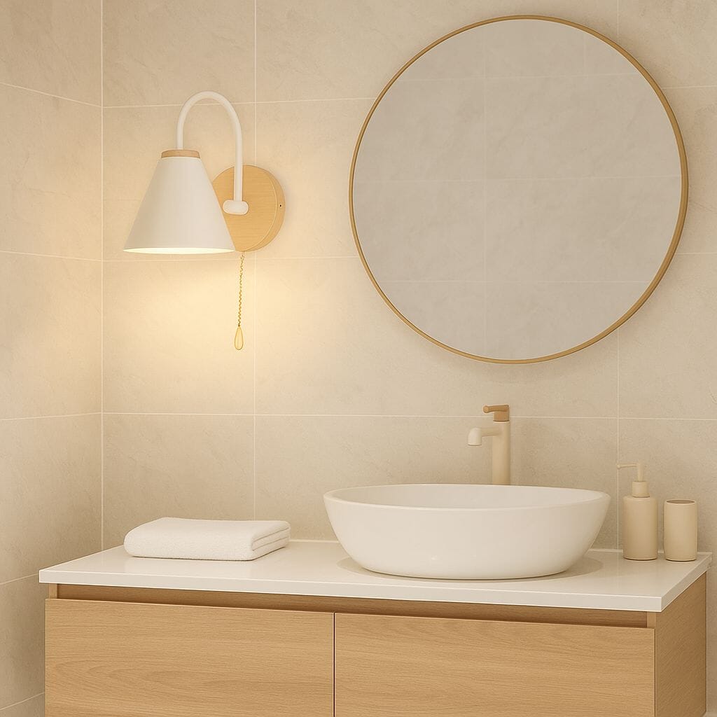 Elegant Indoor Wall Sconce with E27 Bulb - Hardwired 230V