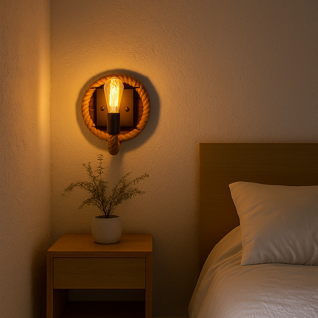 Artisan Rope-Wrapped Wall Light Fixture - E27 Compatible