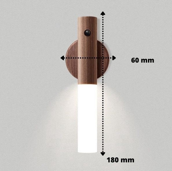 Wireless Wall Light with Motion Sensor – Wooden Design