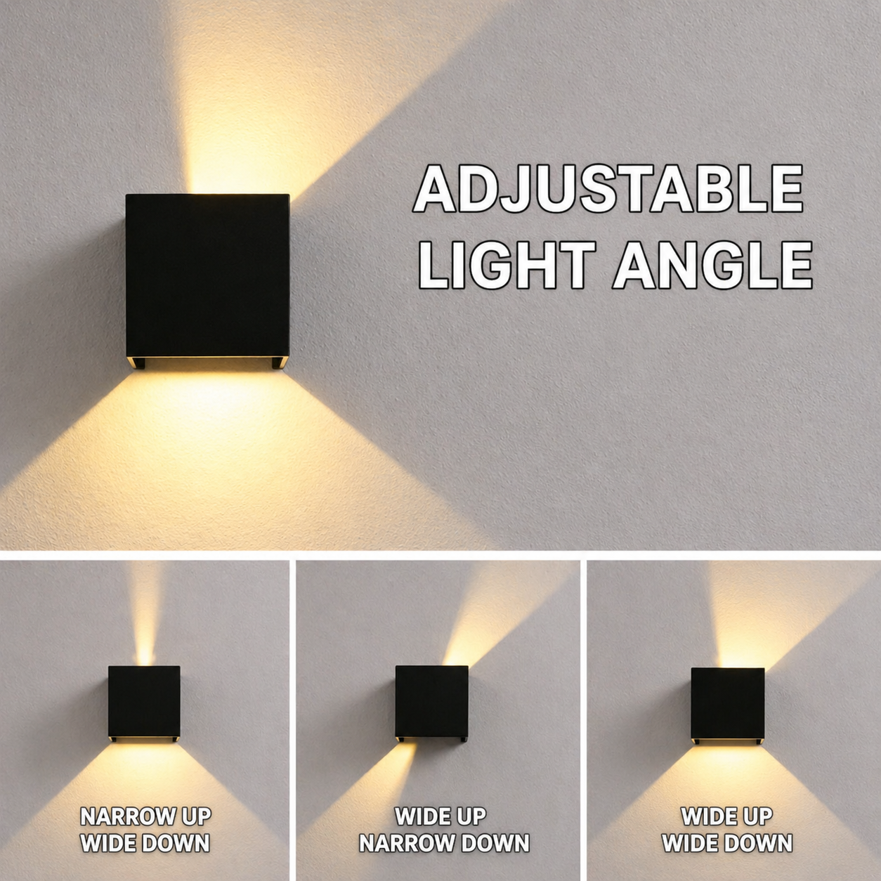 Wireless Wall Light with Motion Sensor and Adjustable Beam Angle