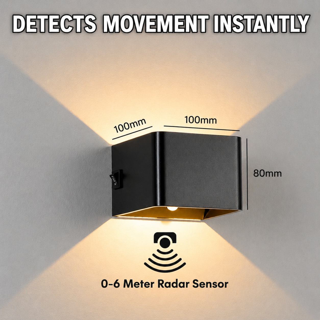 Wireless Wall Light with Motion Sensor and Adjustable Beam Angle