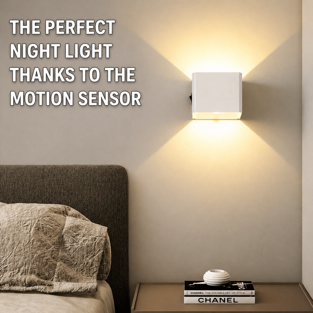Wireless Wall Light with Motion Sensor and Adjustable Beam Angle