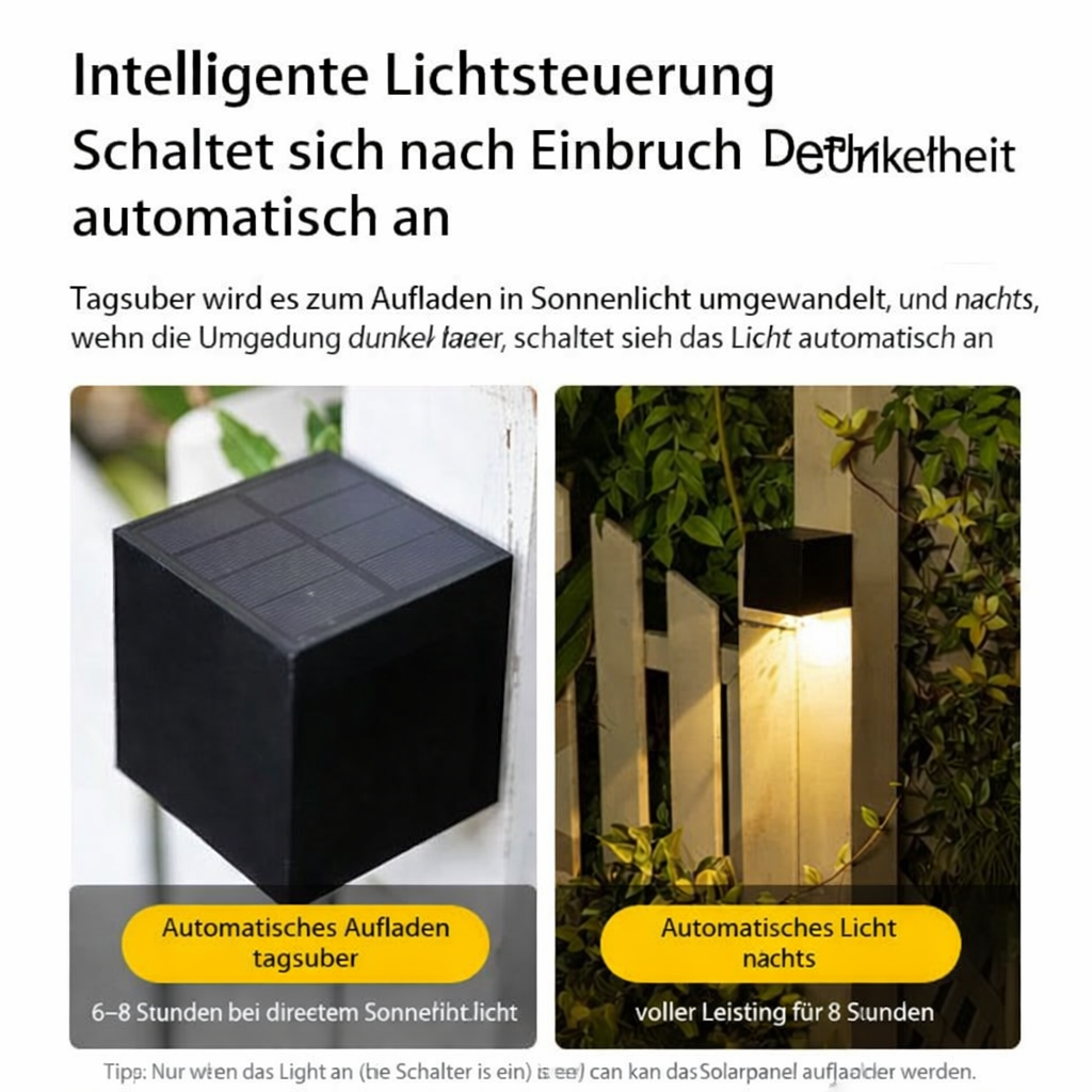 Outdoor Solar LED Wall Light - Weatherproof Fixture