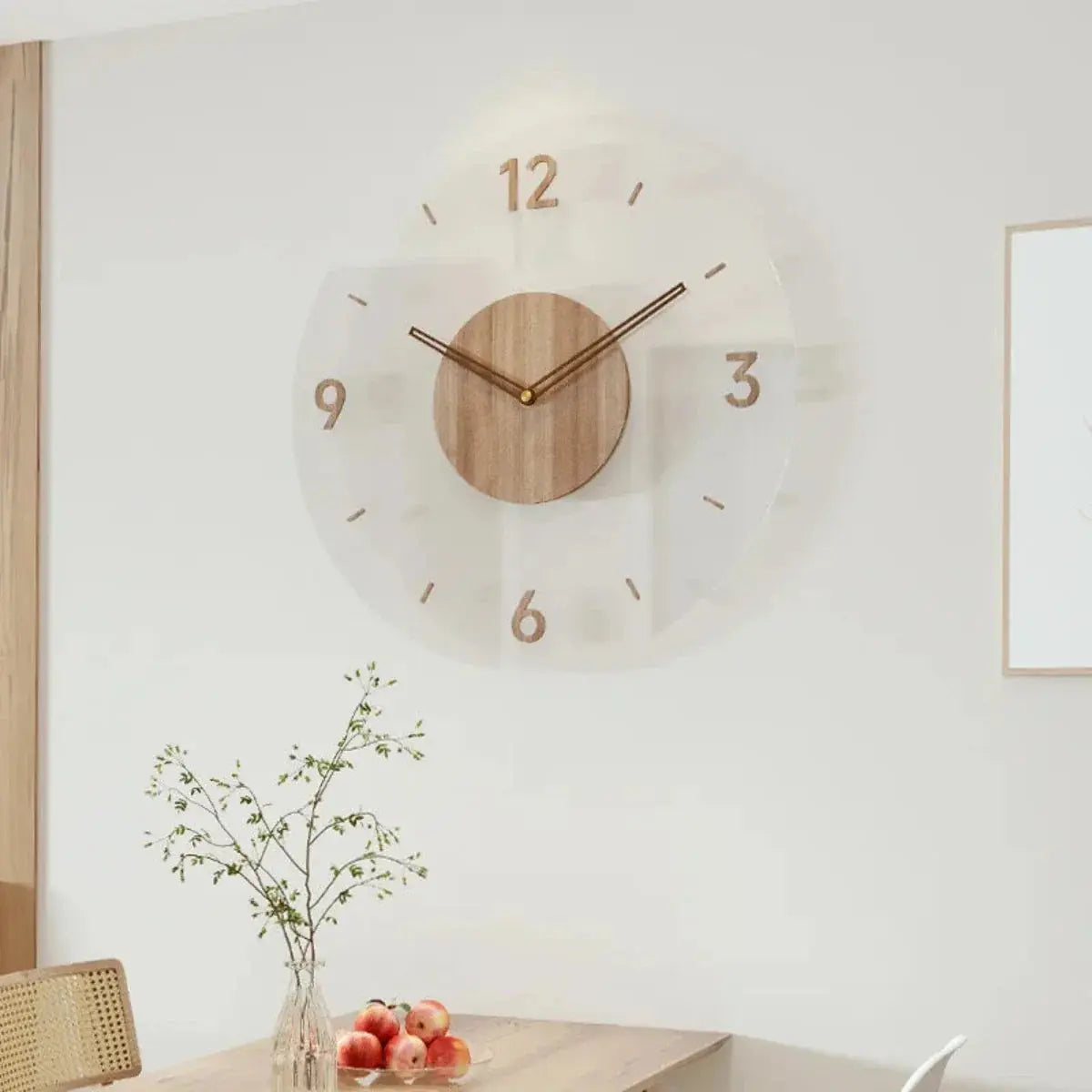 Wall Clock in Scandinavian Design | Silent Quartz Movement