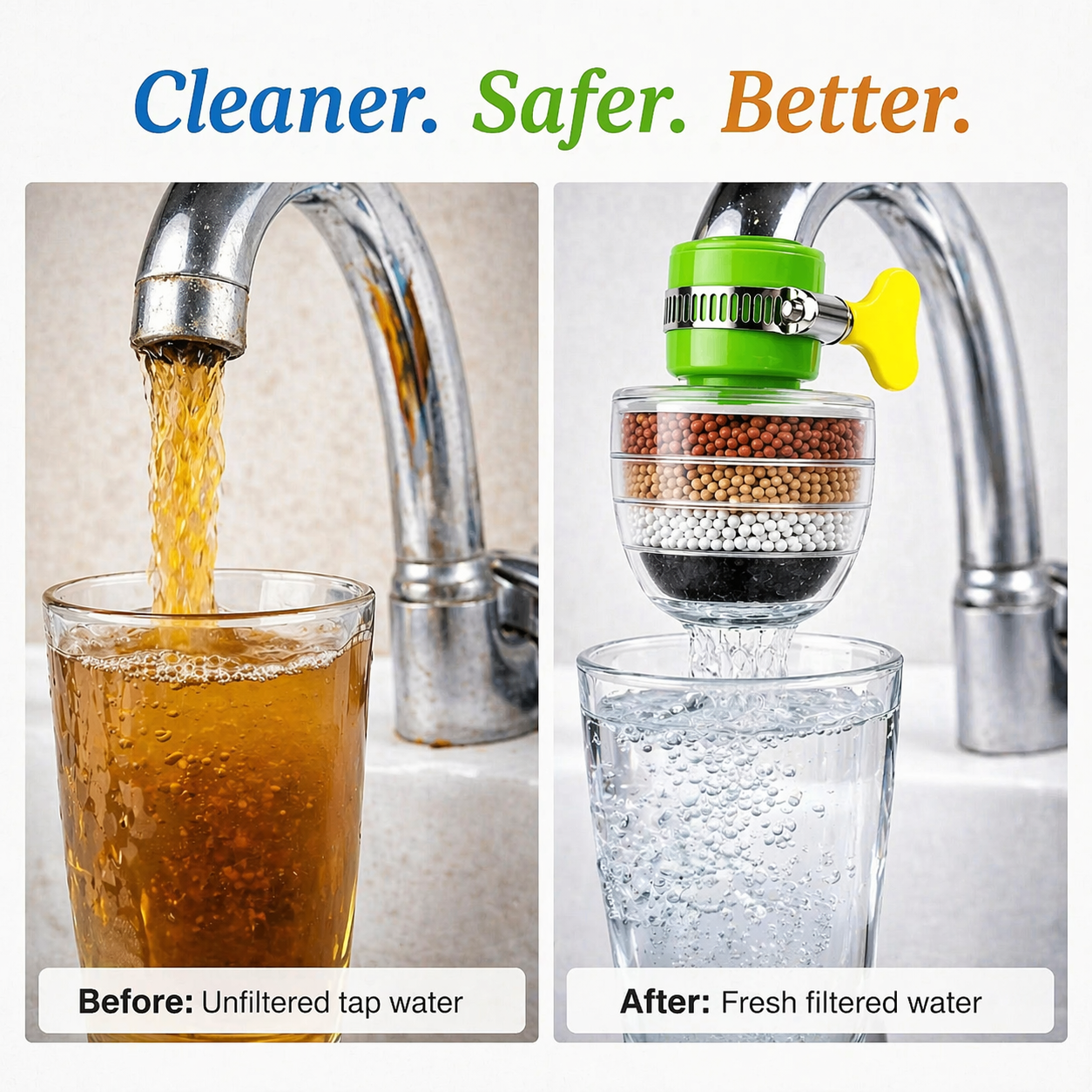 5-Layer Activated Carbon Water Filter for Chlorine and Limescale Removal
