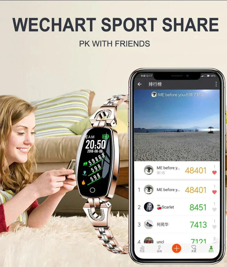 Stylish Waterproof Activity Band with Heart Rate Monitoring for Women