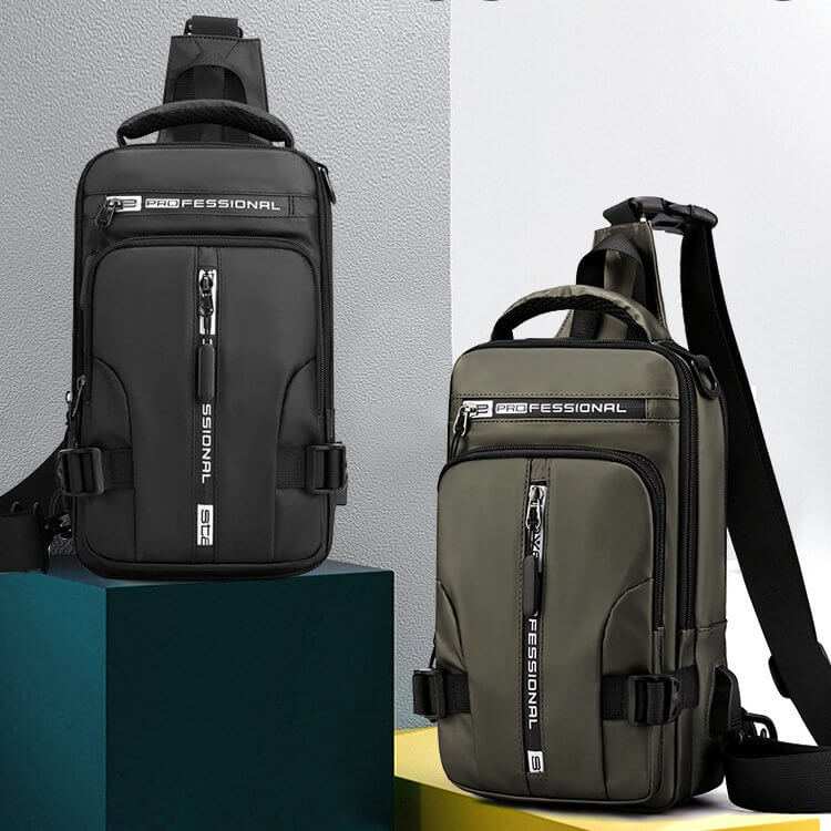 Versatile Waterproof Crossbody Backpack with USB Charging Port