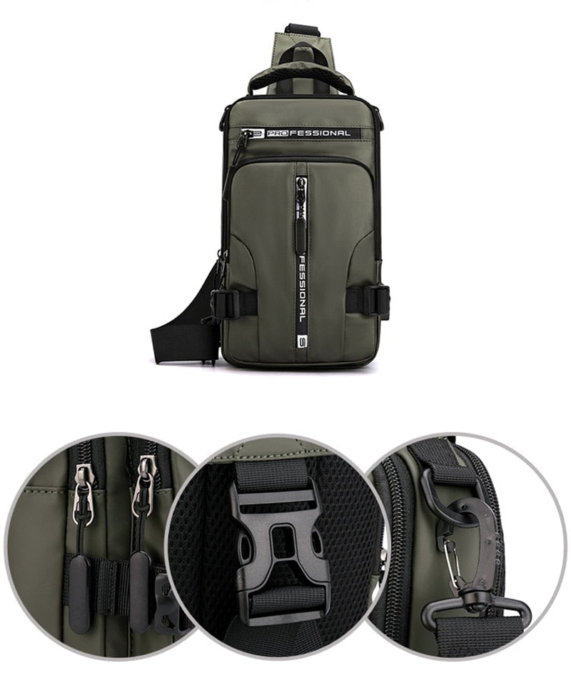 Versatile Waterproof Crossbody Backpack with USB Charging Port