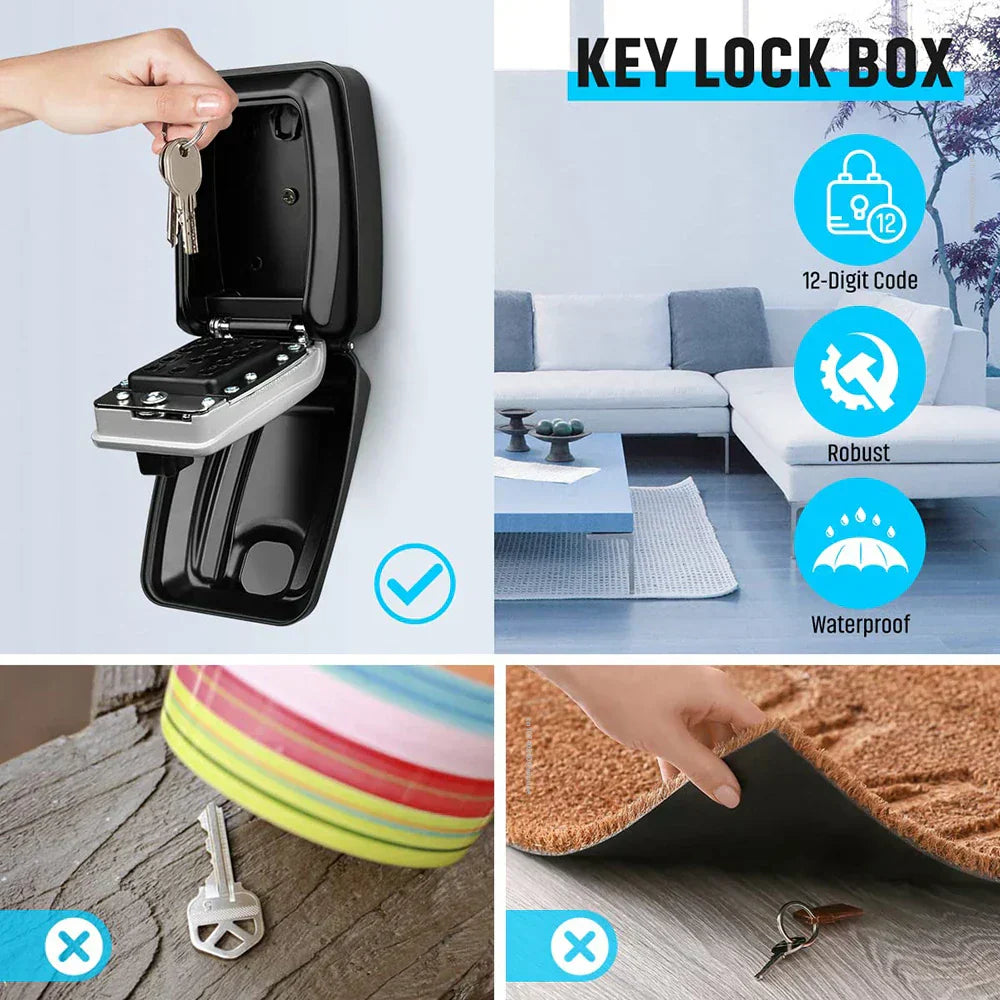 Weather-Resistant Key Storage Box with Secure Lock System
