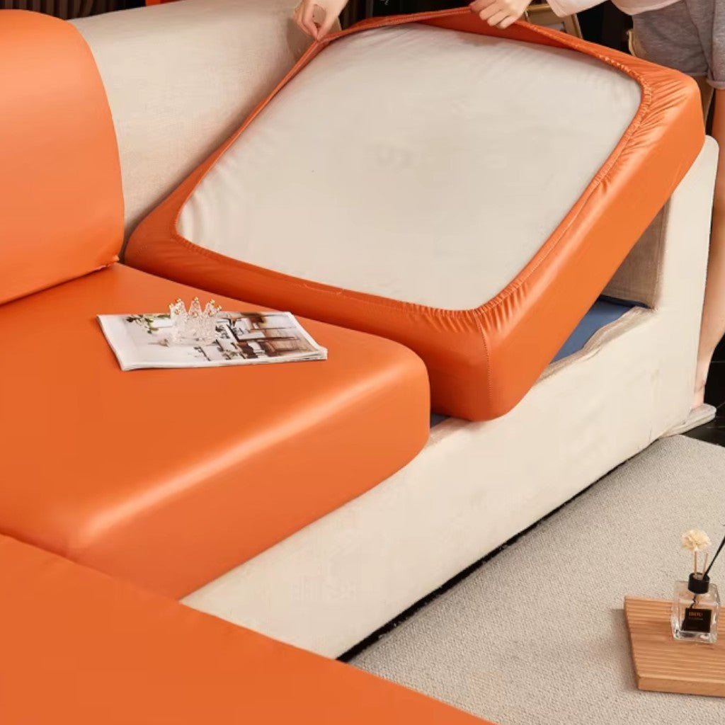 Water-Resistant Sofa Cushion Protector in Stretchable PU Leather