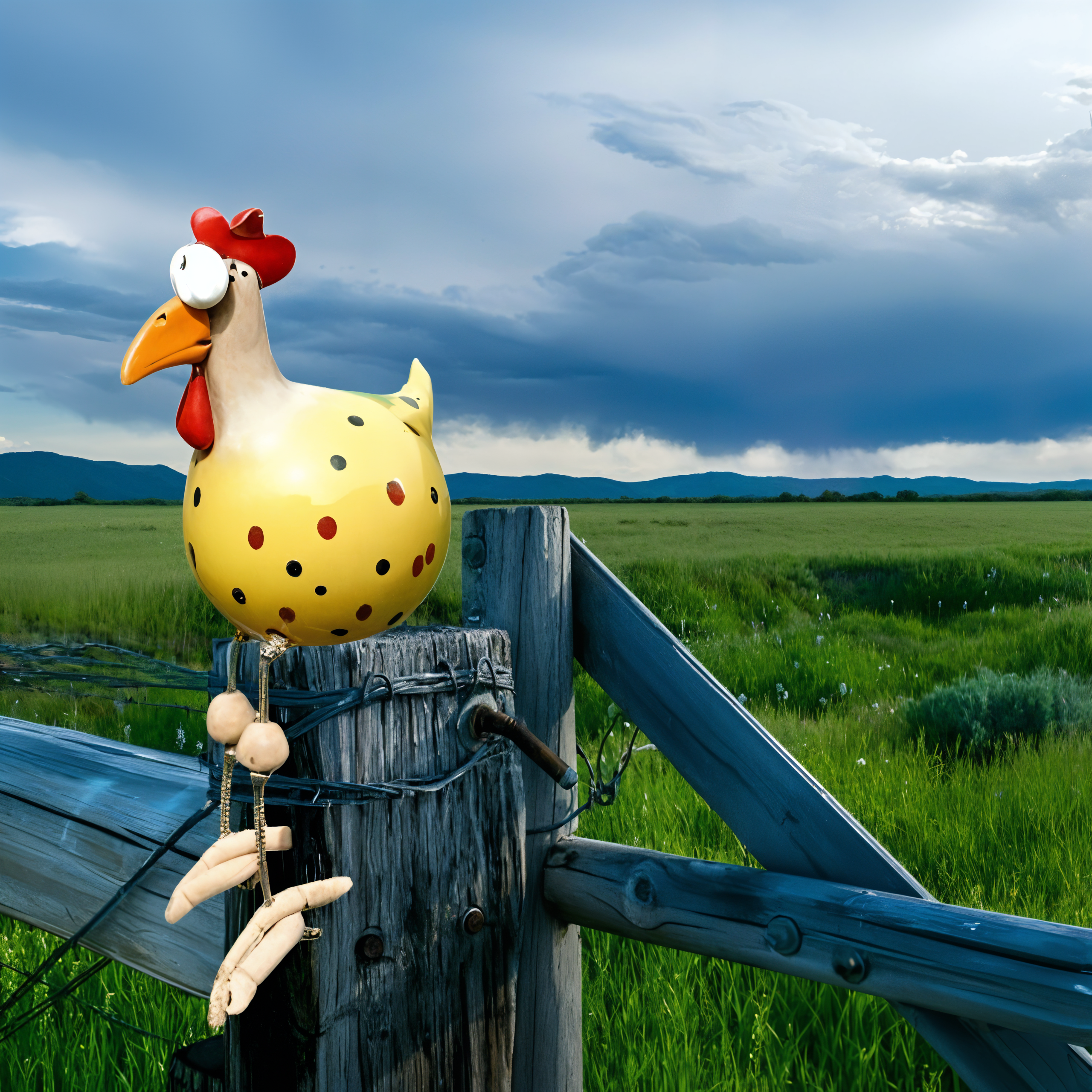 Charming Colorful Rooster Garden Ornament with Weather-Resistant Finish