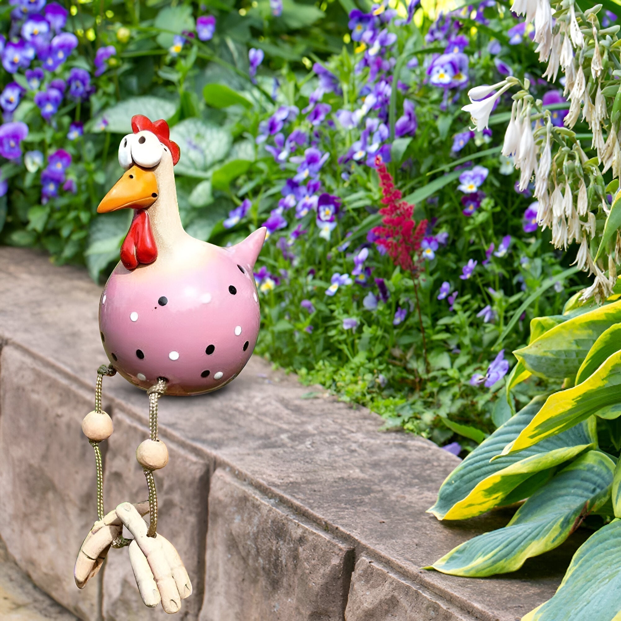 Charming Colorful Rooster Garden Ornament with Weather-Resistant Finish