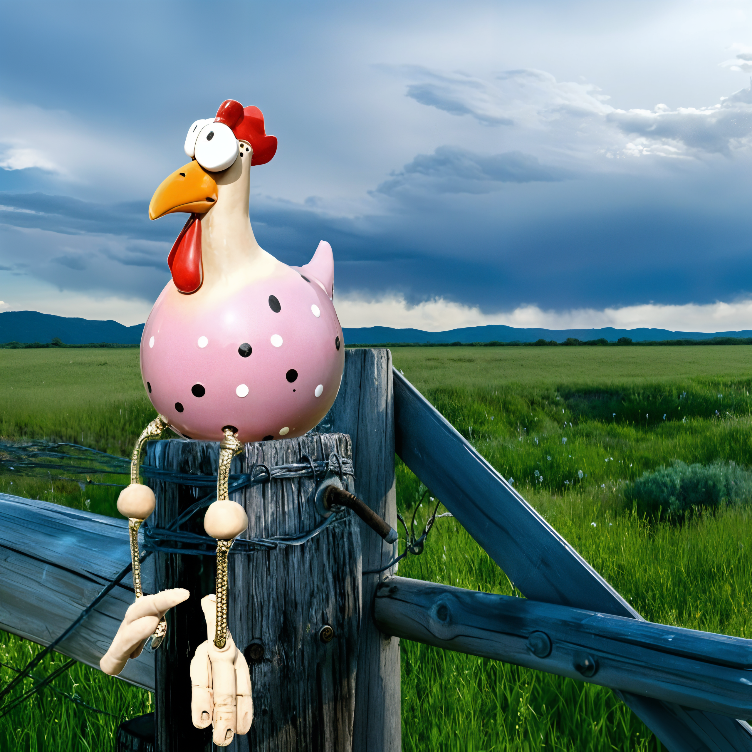 Charming Colorful Rooster Garden Ornament with Weather-Resistant Finish