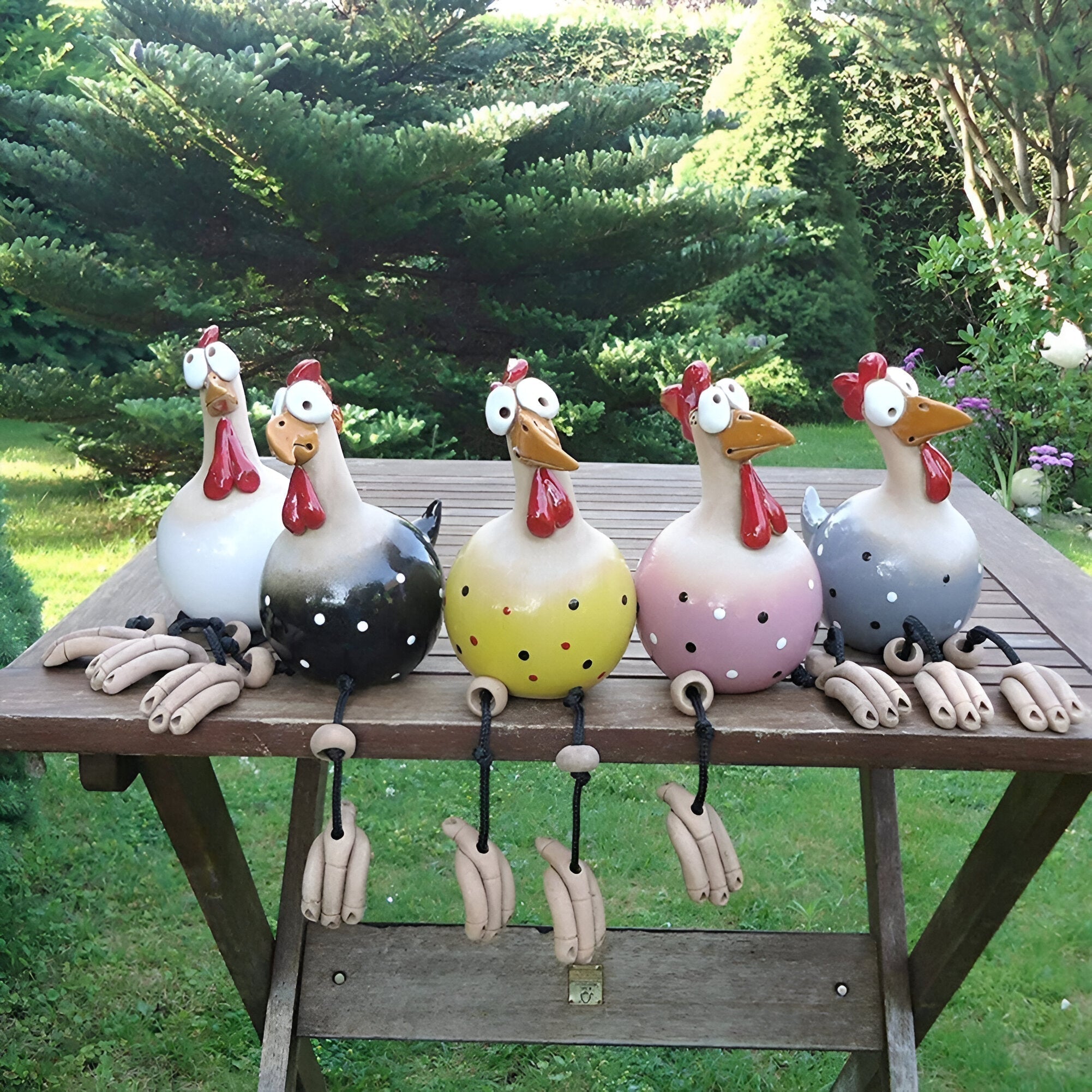 Charming Colorful Rooster Garden Ornament with Weather-Resistant Finish