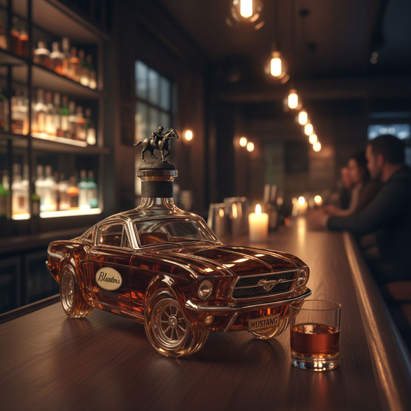 Whiskey Decanter with Detailed Glass Design for Home Bar