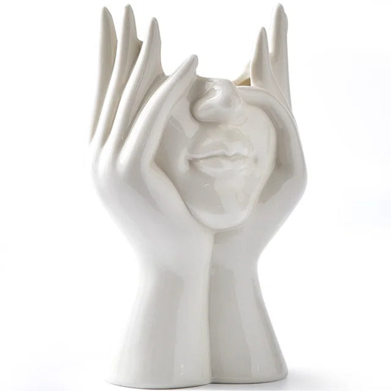 Sleek White Vase - Chic Modern Accent for Your Home