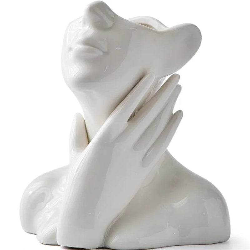 Sleek White Vase - Chic Modern Accent for Your Home