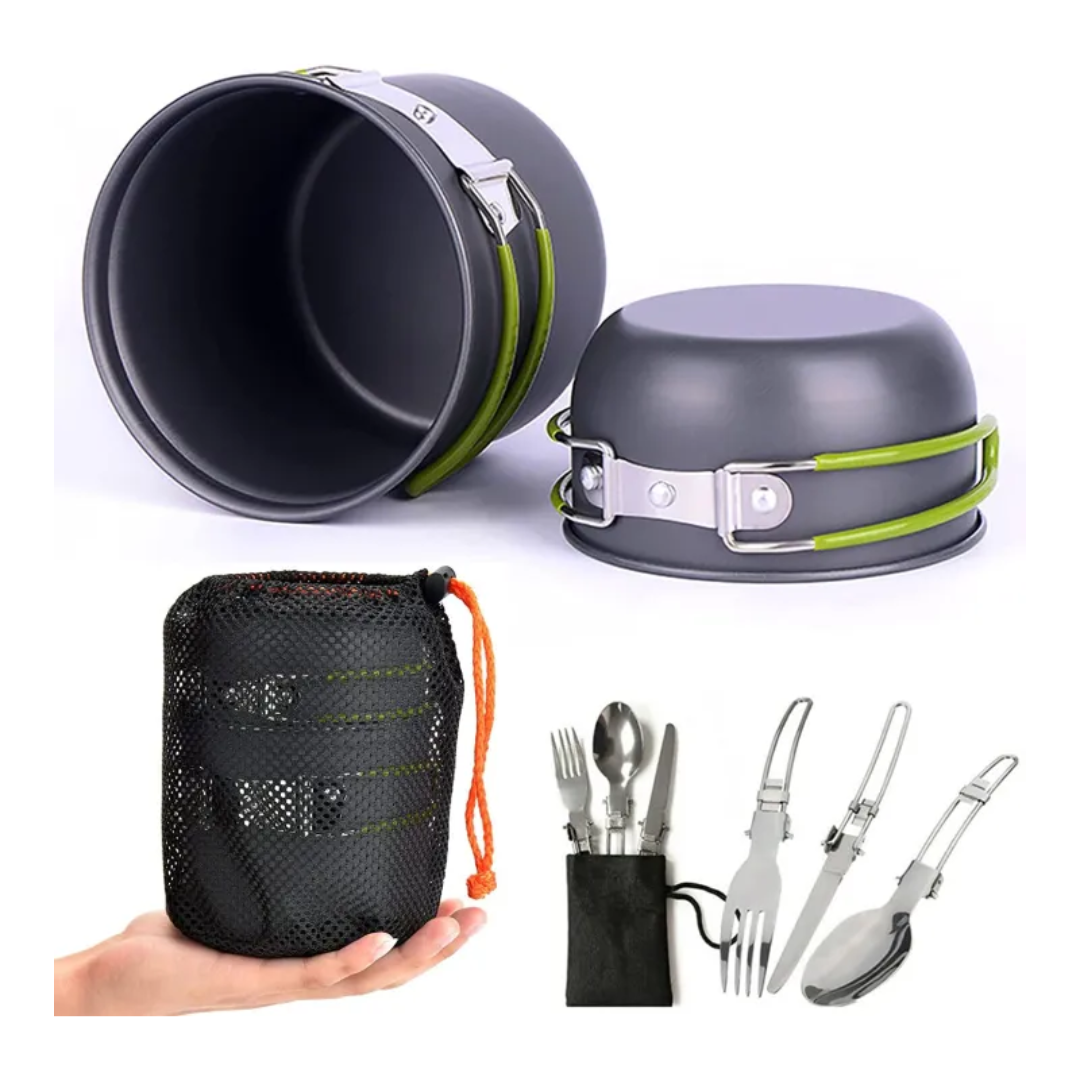 TrailMate – Compact Camping Cookware Set with Folding Utensils