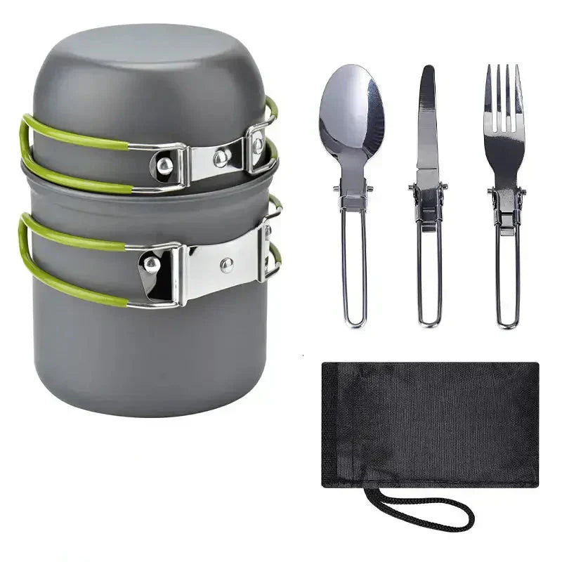 TrailMate – Compact Camping Cookware Set with Folding Utensils