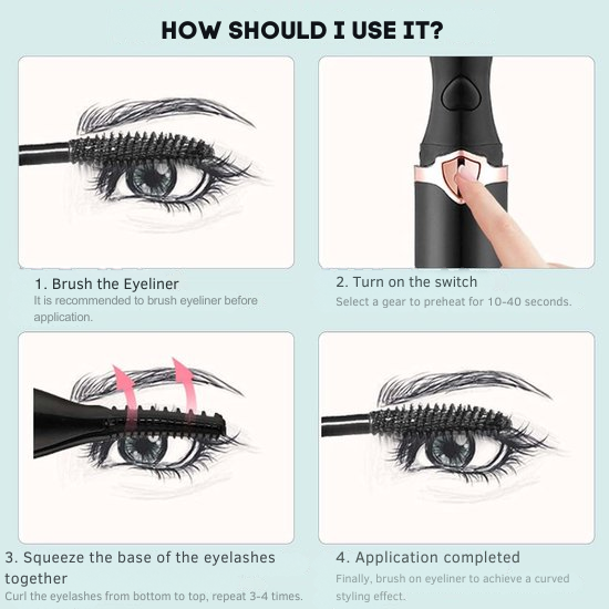 Electric Eyelash Curler with 3 Heat Settings